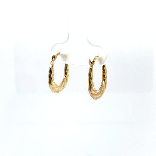 10k Gold Drop Huggies Earrings