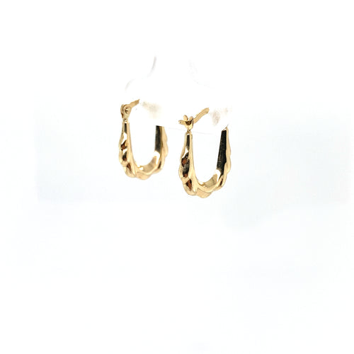 10k Gold U shaped Drop Huggies Earrings