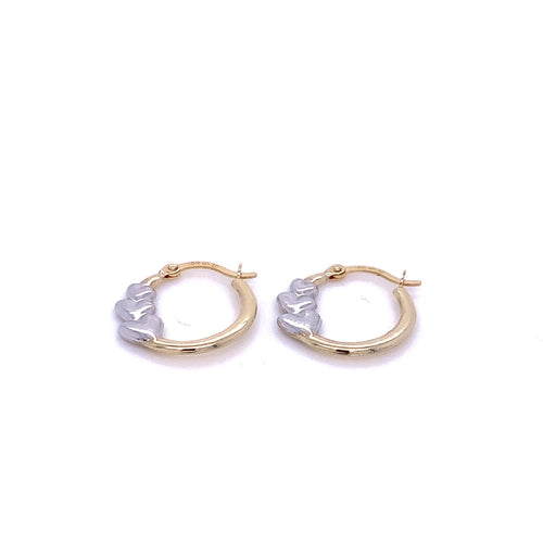 10K Gold Heart Hoops