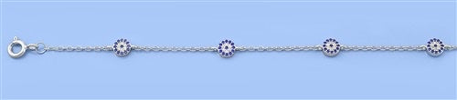 Sterling Silver CZ Anklet