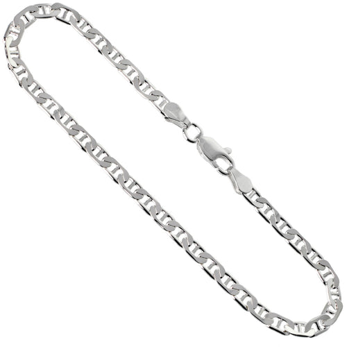 Sterling Silver 8' 3.7mm Flat Mariner Link Bracelet