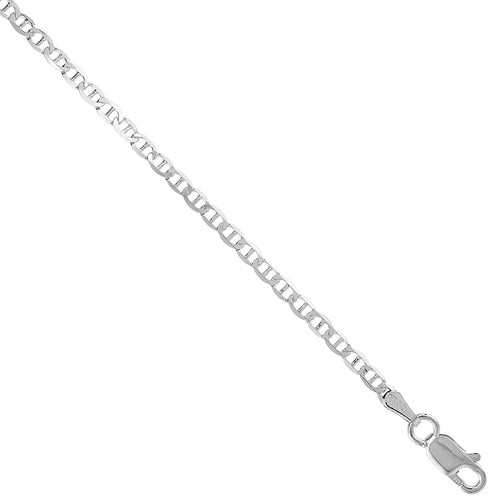 Stainless Steel 8' 2.1mm Flat Mariner Link Chain Bracelet