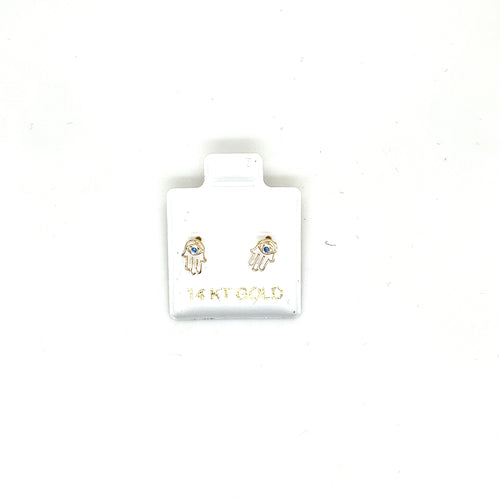 14k Gold Hand Eye Studs