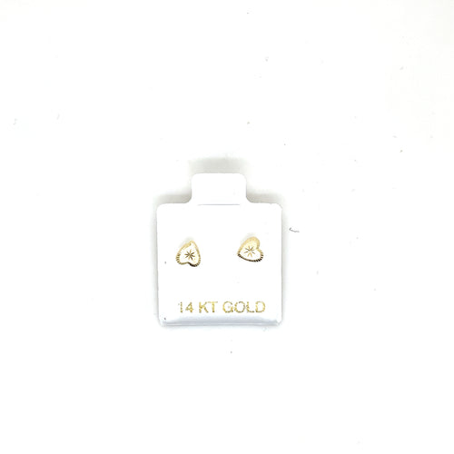 14k Gold Heart Studs