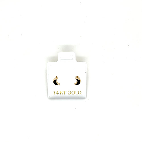 14k Gold Moon Studs