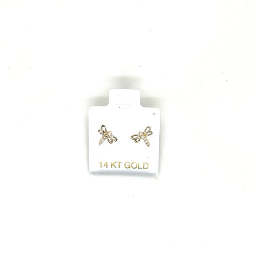 14k Gold Dragonfly Studs