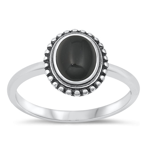 .925 Sterling Silver Onyx Ring